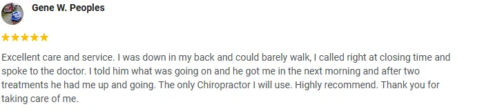 Chiropractic Anchorage AK Gene W Peoples Testimonial Chiropractic Anchorage AK Gene W Peoples Testimonial